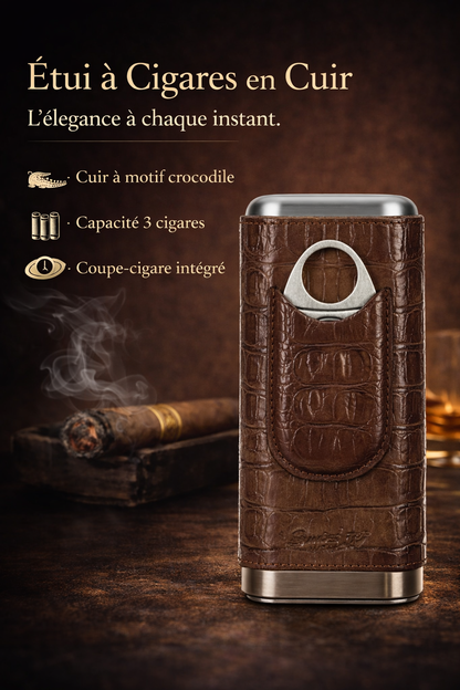 Étui Signature Crocodile – 3 Cigares