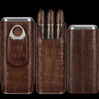 Étui Signature Crocodile – 3 Cigares
